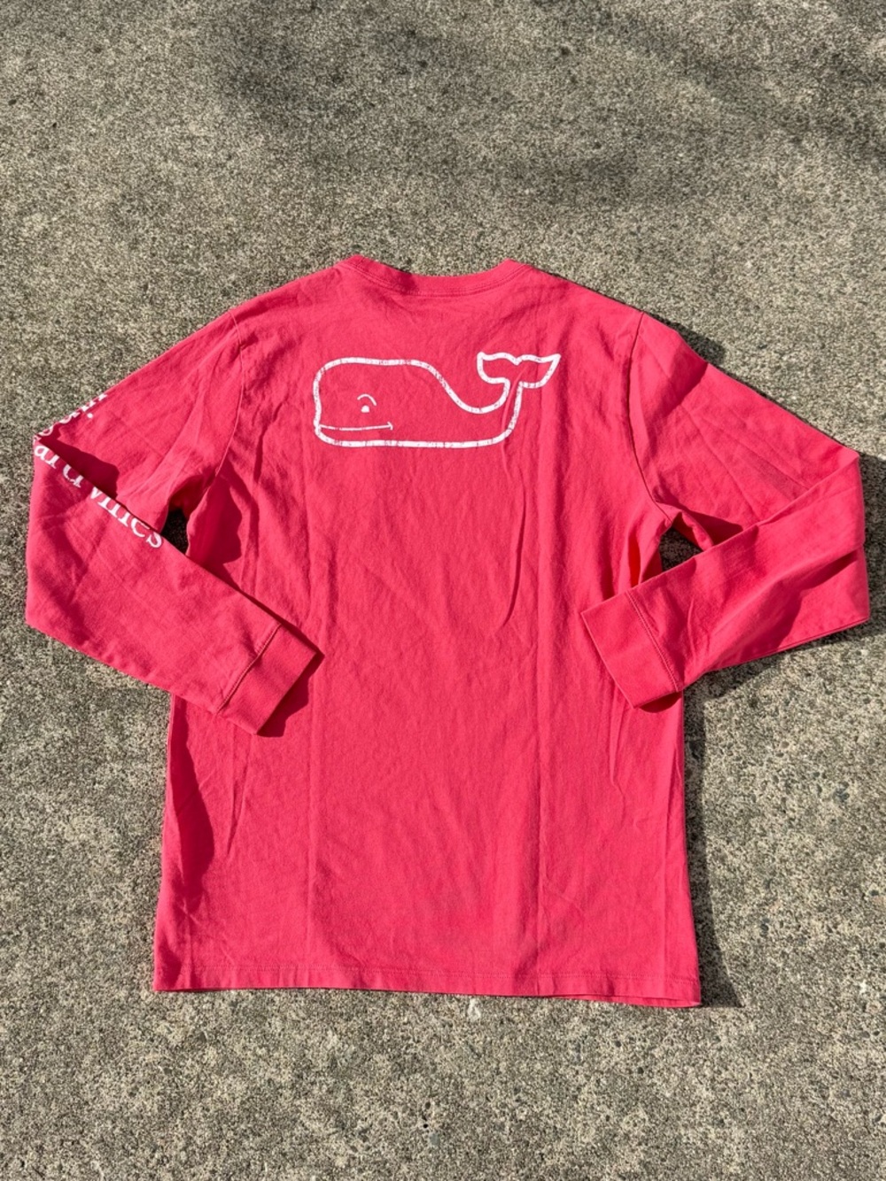Vineyard Vines Coral Whale Long Sleeve Pocket Tee XL - Picture 3 of 12